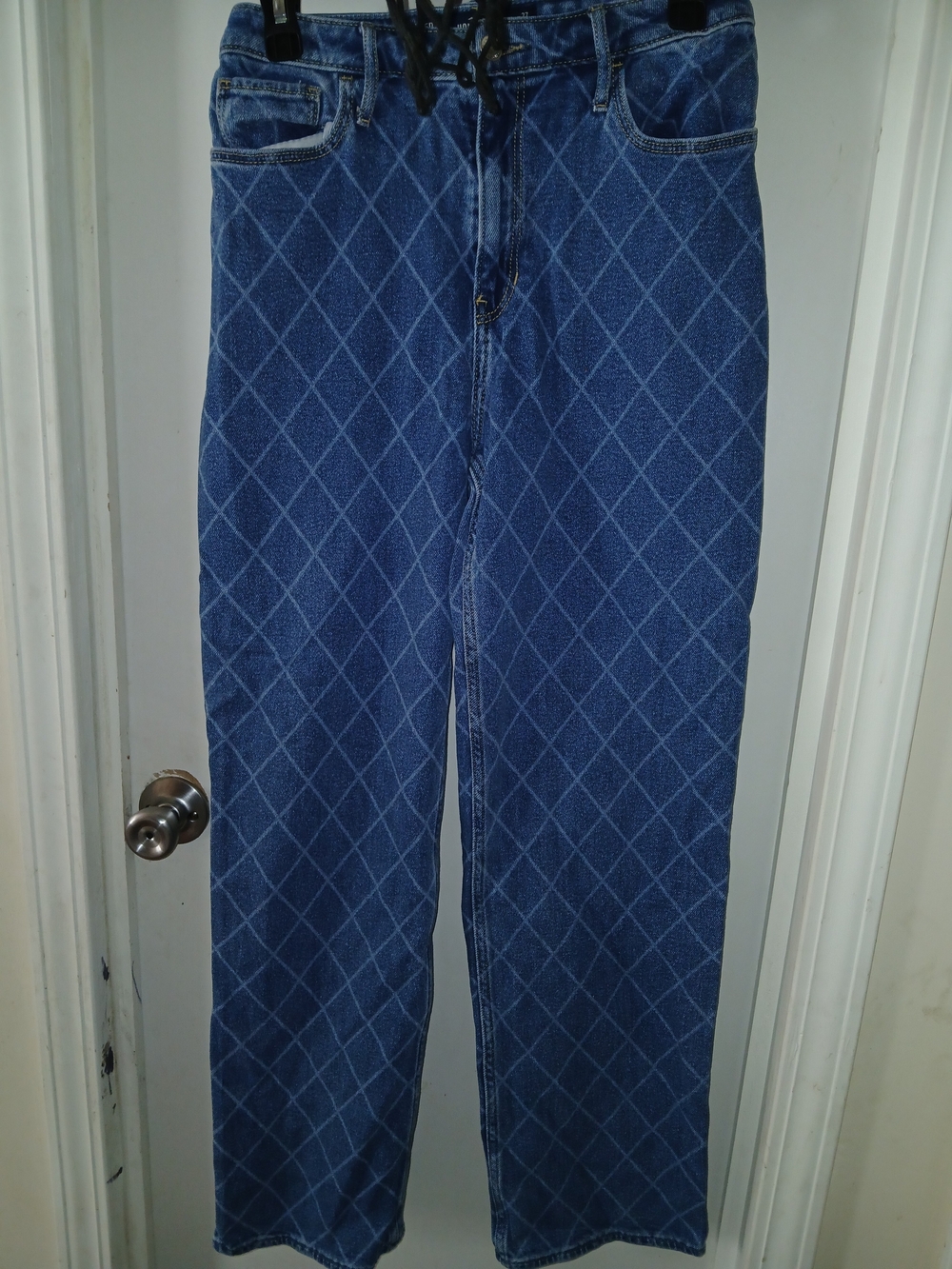 Hollister Ultra High Rise Dad Jeans Diamond Pattern Vintage Stretch W27 T31